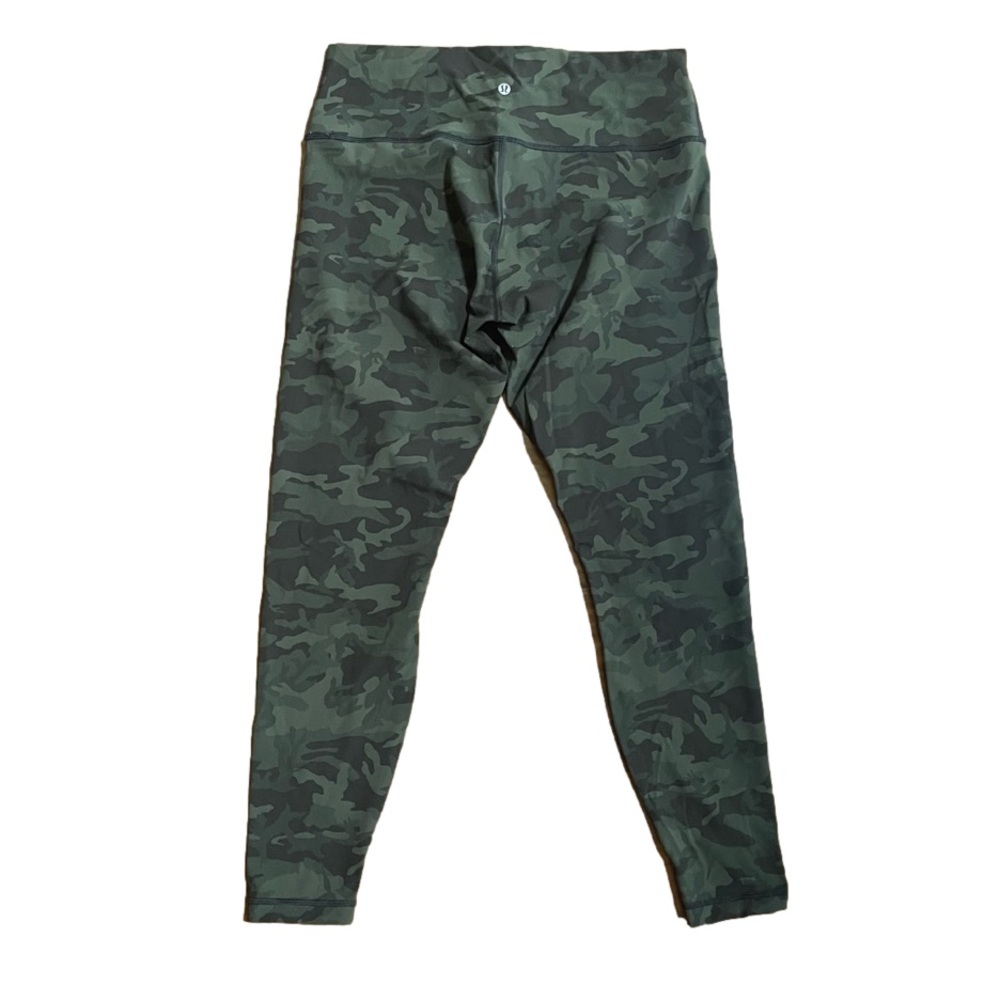 Lululemon Camo Wander Under Leggings Size 14 Olive Green 25” Like New
